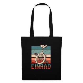Einrad Retro Einradfahrer Einradfahrerin - Stoffbeutel - Schwarz - Vorne