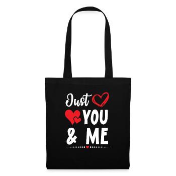 Juste toi et moi Saint-Valentin Hearts Day Cupidon - Sac en tissu - noir - Devant