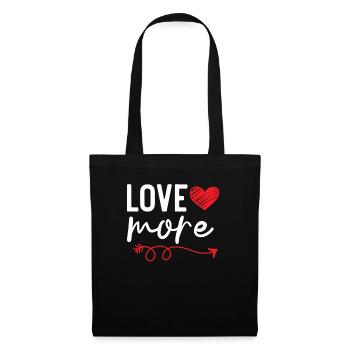 Liebe Mehr Valentinstag Herztag Amor Liebe - Stoffbeutel - Schwarz - Vorne