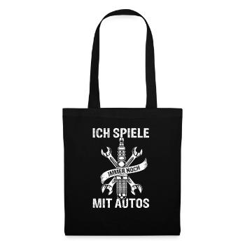 Ich Spiele Immer Noch Mit Autos - Mechaniker Mecha - Stoffbeutel - Schwarz - Vorne