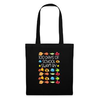 100 Days Of School Swam By Teacher Student Fish - Tote Bag - black - Front