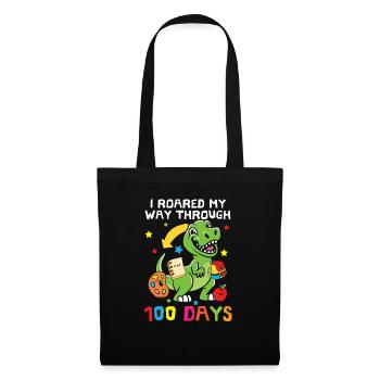 J’ai rugi à travers 100 jours d’école Dino - Sac en tissu - noir - Devant