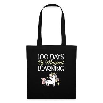100 jours d’apprentissage magique Professeur amoureux de la licorne - Sac en tissu - noir - Devant