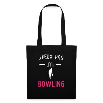 je peux pas j'ai bowling rose - Sac en tissu - noir - Devant