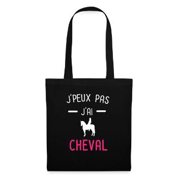 je peux pas j'ai cheval rose - Sac en tissu - noir - Devant