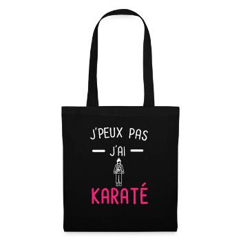 je peux pas j'ai karaté rose - Sac en tissu - noir - Devant