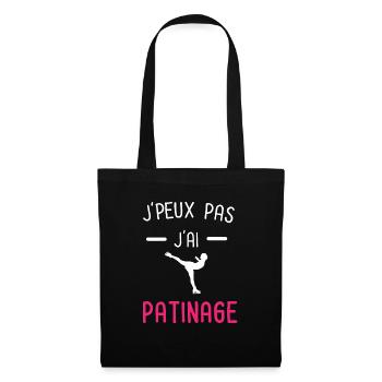 je peux pas j'ai patinage rose - Sac en tissu - noir - Devant