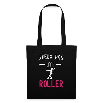 je peux pas j'ai roller rose - Sac en tissu - noir - Devant