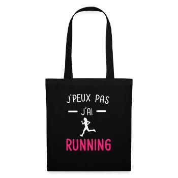 je peux pas j'ai running rose - Sac en tissu - noir - Devant