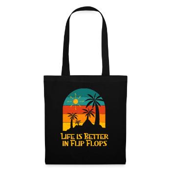 La vie est meilleure à Flip Flops Beach Summer Ocean - Sac en tissu - noir - Devant