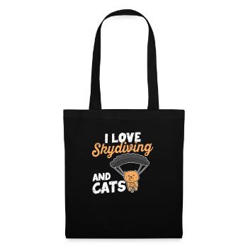 Funny Parachutists Kitten Parachute - Tote Bag - black - Front