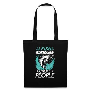 Je pêche pour ne pas étouffer les gens - Sac en tissu - noir - Devant