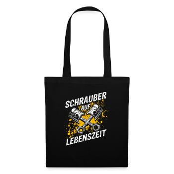 Garage Auto Tuning Tuner Lebenszeit Schrauber Mech - Stoffbeutel - Schwarz - Vorne