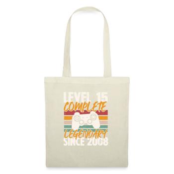 Geburtstagsgeschenk, Level 15 Complete 2008 - Stoffbeutel - Natur - Vorne