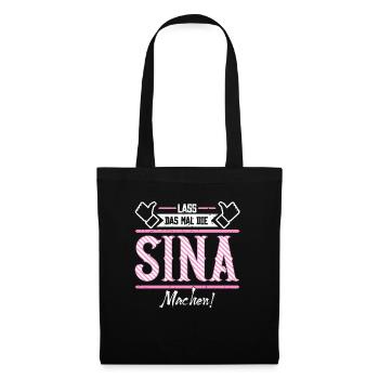 Sina Geschenkidee Geschenk Geburtstag - Stoffbeutel - Schwarz - Vorne
