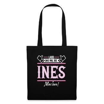 Ines Geschenkidee Geschenk Geburtstag - Stoffbeutel - Schwarz - Vorne