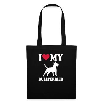 Bull Terrier Chiens cadeaux - Sac en tissu - noir - Devant