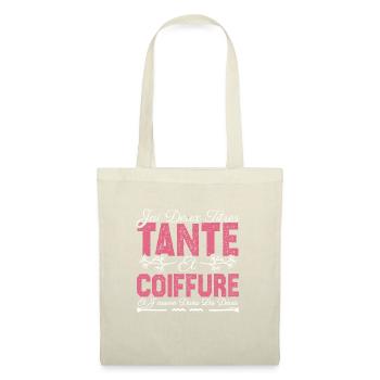 J'ai deux titres tante et Coiffeuse. Cadeau Tante. - Sac en tissu - nature - Devant