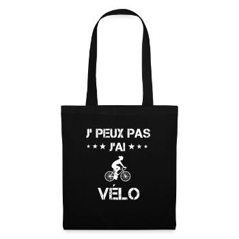 je peux pas j'ai vélo cadeau femme - Sac en tissu - noir - Devant