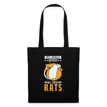 Rat Gift Rat domestique Rat Propriétaire - Sac en tissu - noir - Devant