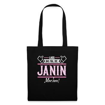 Janin Geschenkidee Geschenk Geburtstag - Stoffbeutel - Schwarz - Vorne