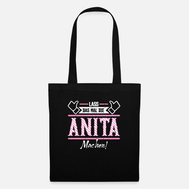 Anita Geschenkidee Geschenk Geburtstag - Stoffbeutel - Schwarz