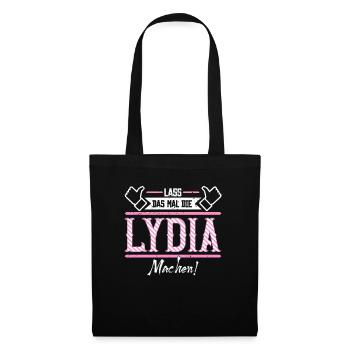 Lydia Geschenkidee Geschenk Geburtstag - Stoffbeutel - Schwarz - Vorne