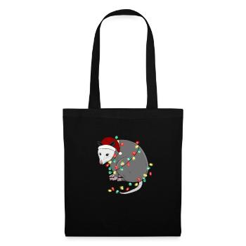Christmas Animal Opposum Light Chain Cap - Tote Bag - black - Front