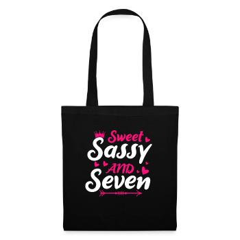 Sweet Sassy And Seven 7th birthday 7 years old - Tote Bag - black - Front