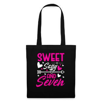 Sweet Sassy And Seven 7th birthday 7 years old - Tote Bag - black - Front
