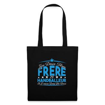 J'ai deux titres frère et Handballeur Cadeau frère - Sac en tissu - noir - Devant