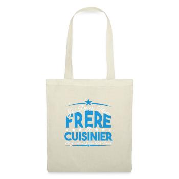 J'ai deux titres frère et Cuisinier. Cadeau frère. - Sac en tissu - nature - Devant
