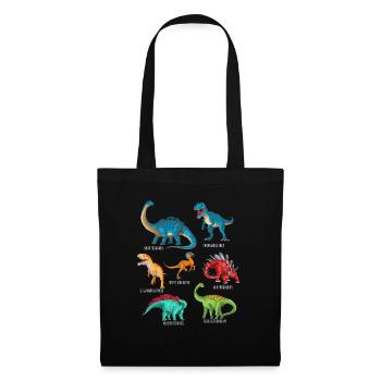 Mein Dinosaurier Alphabet Kinder Arten Dino A-Z - Stoffbeutel - Schwarz - Vorne