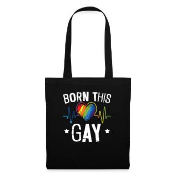 Geboren in diesem Gay Rainbow Pride Monat LGBTQ Gay Pride - Stoffbeutel - Schwarz - Vorne