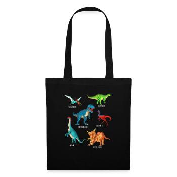 Mein Dinosaurier Alphabet Kinder Arten Dino A-Z - Stoffbeutel - Schwarz - Vorne