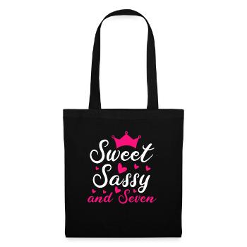 Sweet Sassy And Seven 7th birthday 7 years old - Tote Bag - black - Front