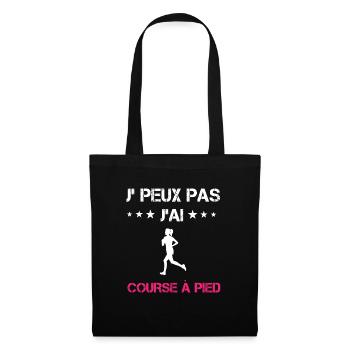 je peux pas j'ai course à pied cadeau rose - Sac en tissu - noir - Devant