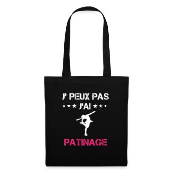 je peux pas j'ai patinage sport cadeau rose - Sac en tissu - noir - Devant