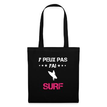 je peux pas j'ai surf cadeau rose - Sac en tissu - noir - Devant