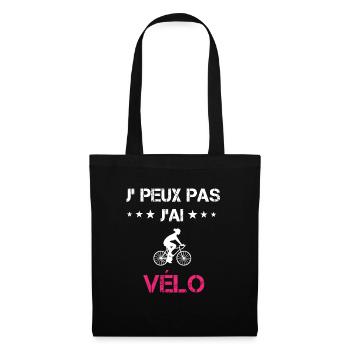 je peux pas j'ai vélo cadeau rose - Sac en tissu - noir - Devant