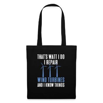 Wind turbine technician wind farm wind power - Tote Bag - black - Front