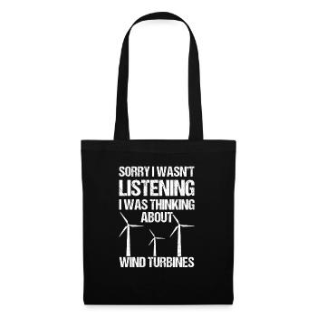 Wind turbine technician wind farm wind power - Tote Bag - black - Front