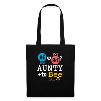 He or She Aunty To Bee Gender Reveal Family Baby - Stoffbeutel - Schwarz - Vorne