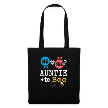 He or She Auntie To Bee Gender Reveal Family Baby - Stoffbeutel - Schwarz - Vorne