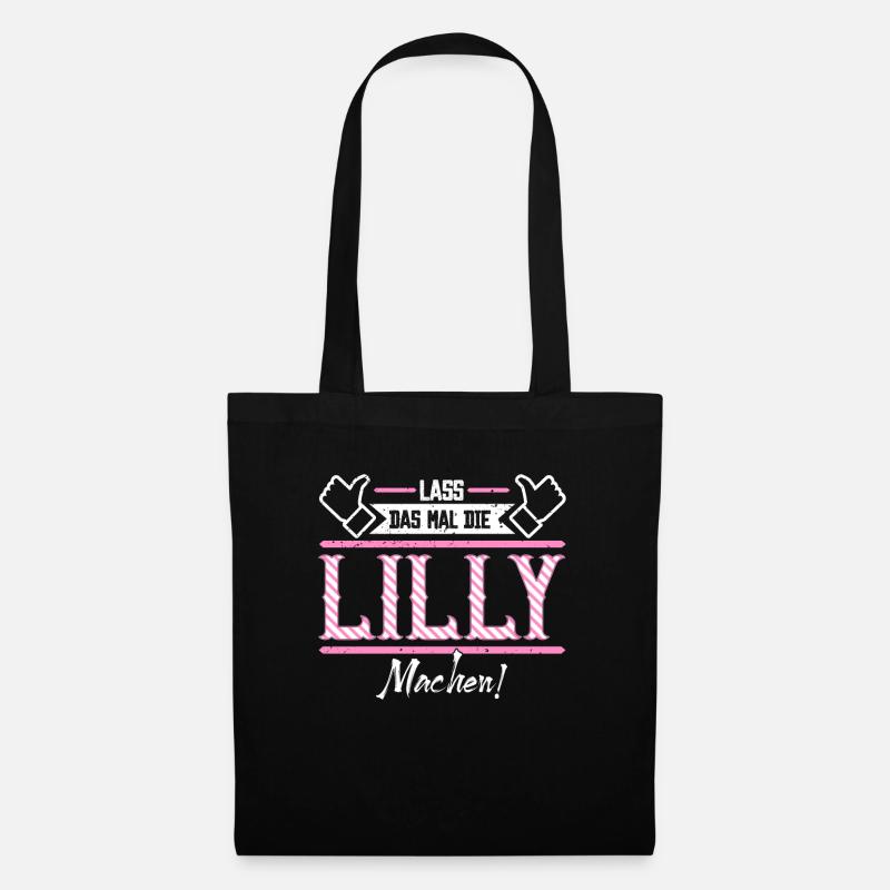Lilly Geschenkidee Geschenk Geburtstag - Stoffbeutel - Schwarz