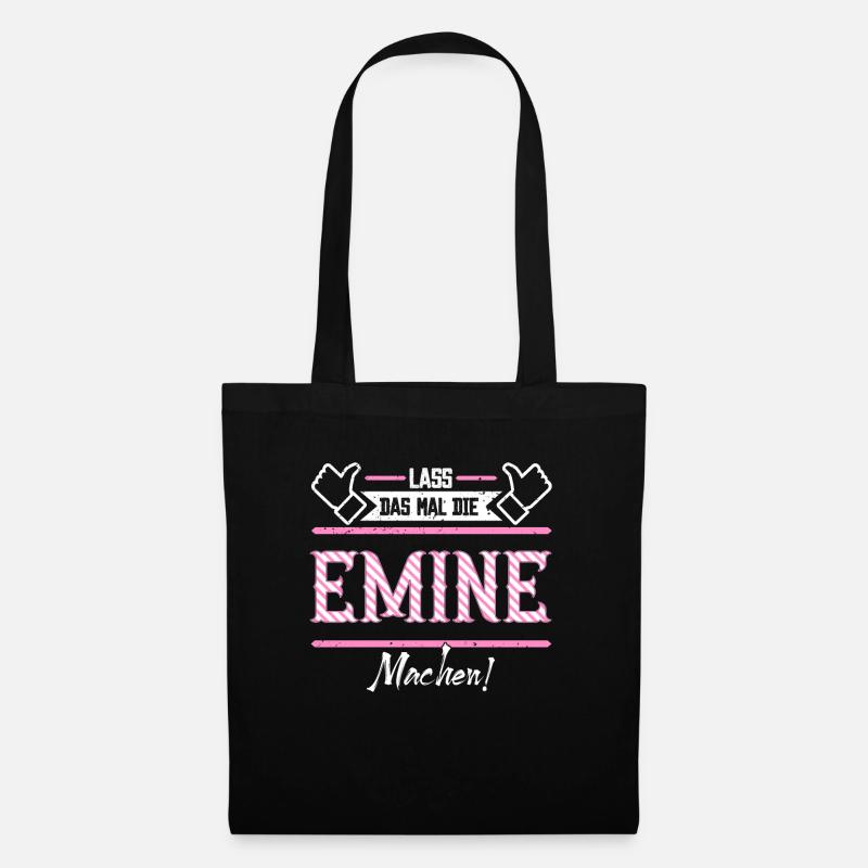 Emine Geschenkidee Geschenk Geburtstag - Stoffbeutel - Schwarz