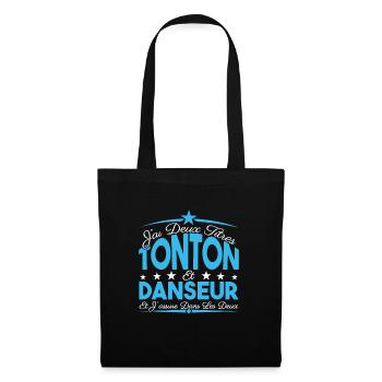 J'ai deux titres tonton et Danseur. Cadeau tonton. - Sac en tissu - noir - Devant