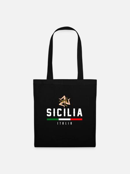 Sizilien flagge Sizilien Palermo Italien - Stoffbeutel - Schwarz