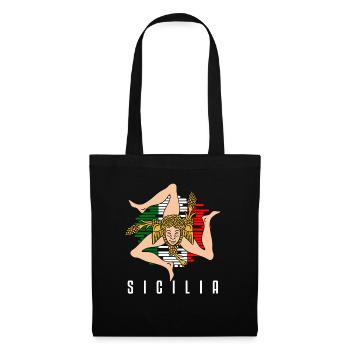 Sicily flag Sicily Palermo Italy - Tote Bag - black - Front
