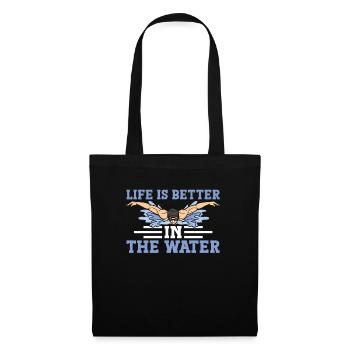 Schimmer Schwimmen La vie est meilleure dans l’eau - Sac en tissu - noir - Devant